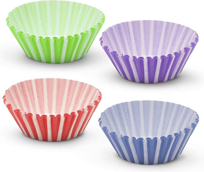 Muffin Bakvormen / Muffinvorm Cupcake Papier Vormpjes - 100 Stuks - Gestreept / Gekleurd