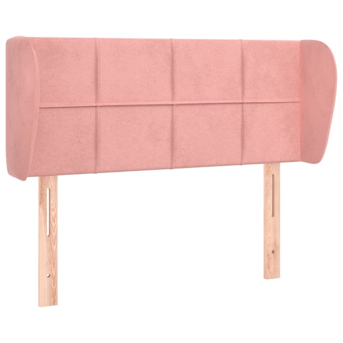 vidaXL - Hoofdbord - met - randen - 83x23x78/88 - cm - fluweel - roze
