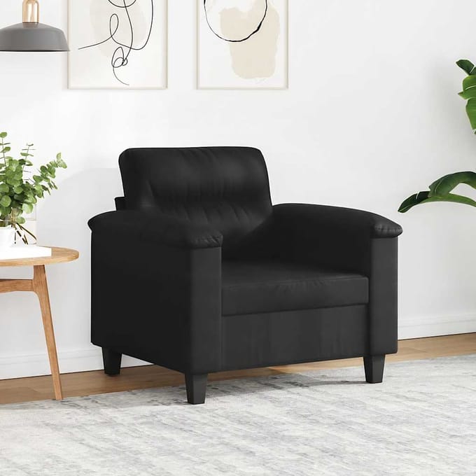 vidaXL - Fauteuil - 60 - cm - microvezelstof - zwart