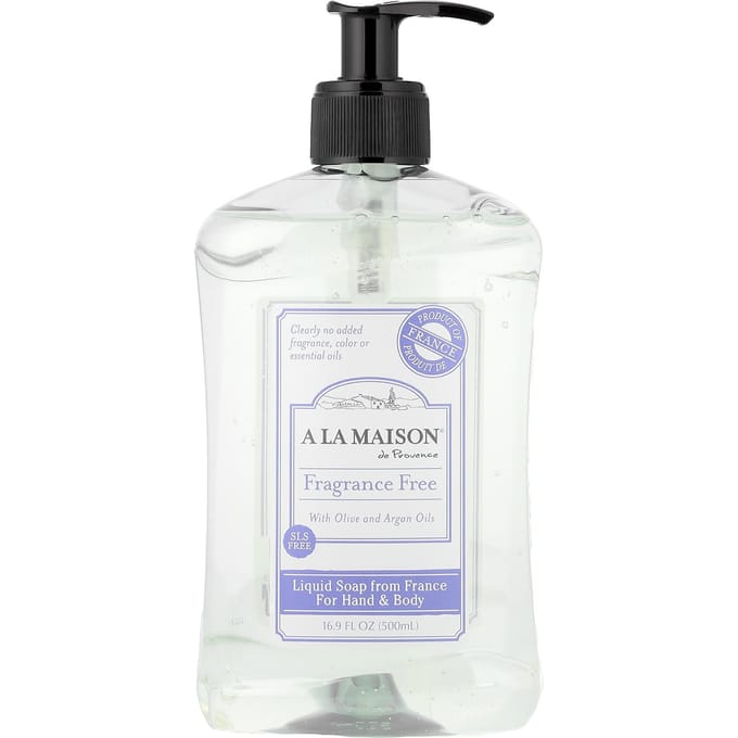 A La Maison de Provence, Savon Liquide, Mains et Corps, Sans Parfum, 500 ml (16,9 onces liquides) white