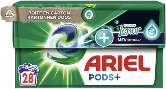 Ariel Pods+ Touch of Lenor Unstoppables – 28 wasbeurten – All‑in‑1 wasmiddelcapsules
