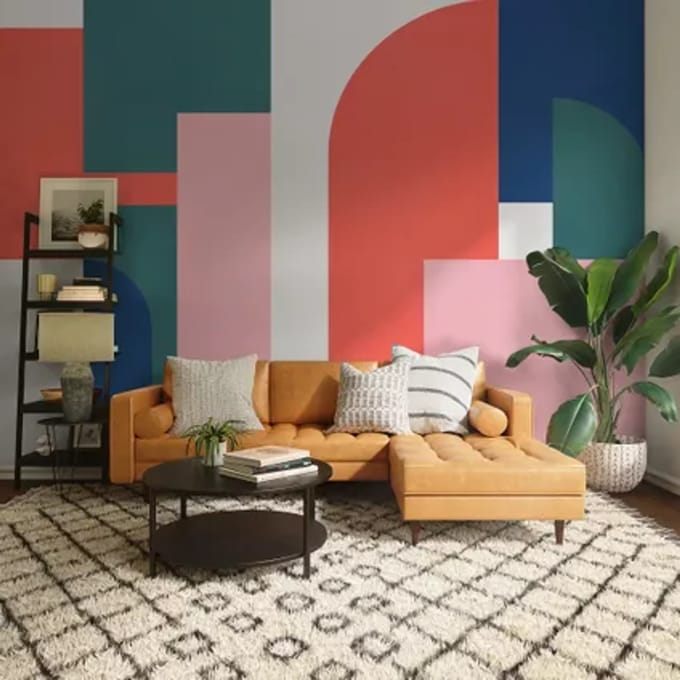 Fotobehang - Geometric Colours 350x250cm - Vliesbehang