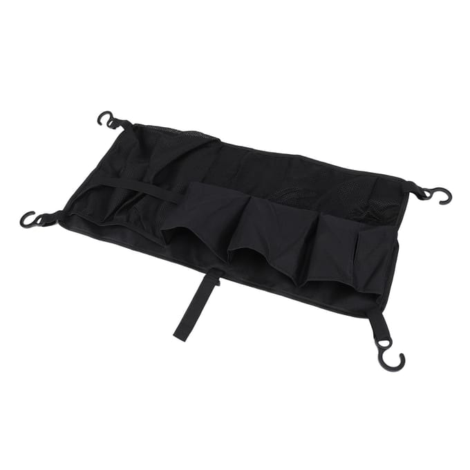 Sac de rangement latéral pour chariot de camping, en tissu Oxford, multi-compartiments, pliable, noir black