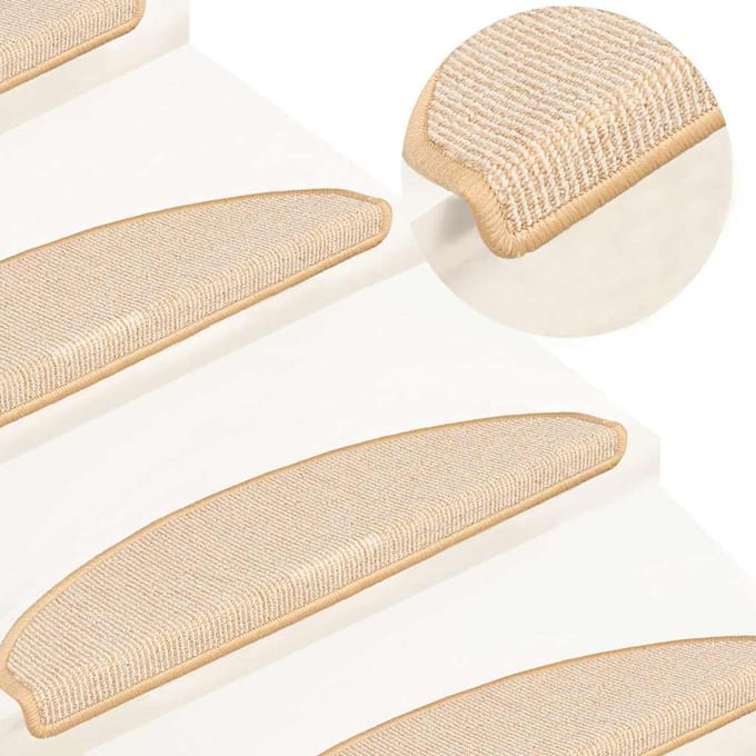 vidaXL - Trapmatten - 15 - st - 65x21x4 - cm - Crème - Halfrond - Groot