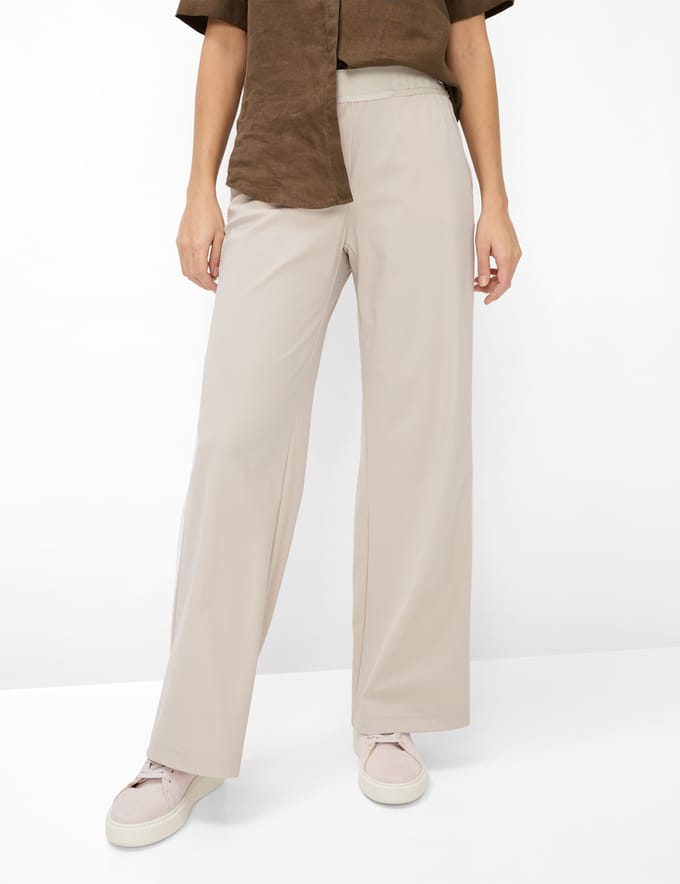 Brax Dames Palazzobroek  Style MAINE SOFT GREIGE, lichtbruin, maat 36K