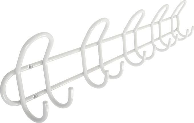 HOME It® kapstok met 5 haken Ø8 mm x 68,5×6,5 x 13 cm wit