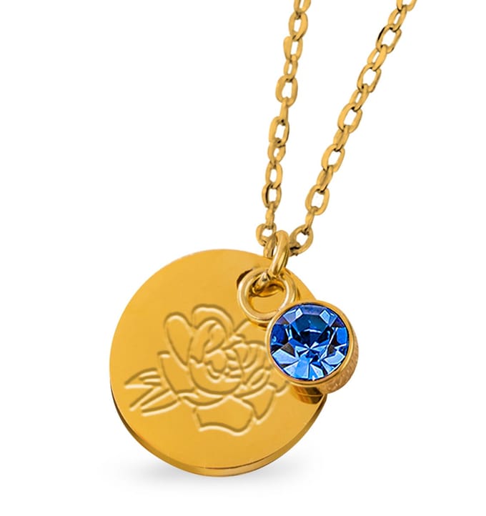 Geboortesteen met Geboortebloem Ketting I September