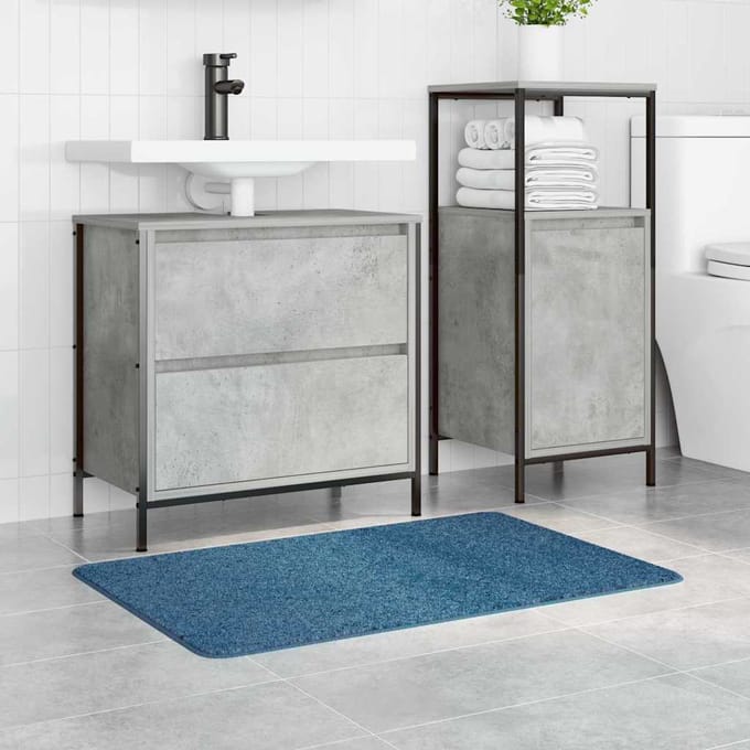 vidaXL - Antislip - Badmat - Blauw - 60 - x - 90 - cm - PP