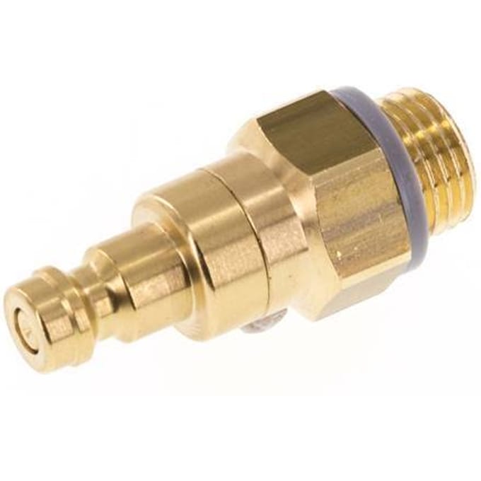 Messing DN 5 Luchtkoppeling Insteeknippel G 1/4 inch Buitendraad Double Shut-Off