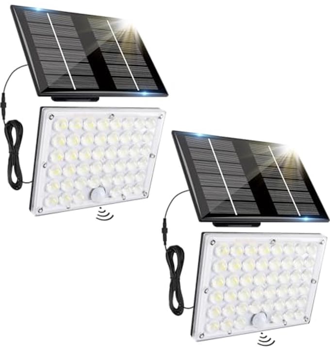 Zonne-energie Tuinverlichting met Bewegingssensor - 184 LED Buitenlampen IP65 Waterdicht