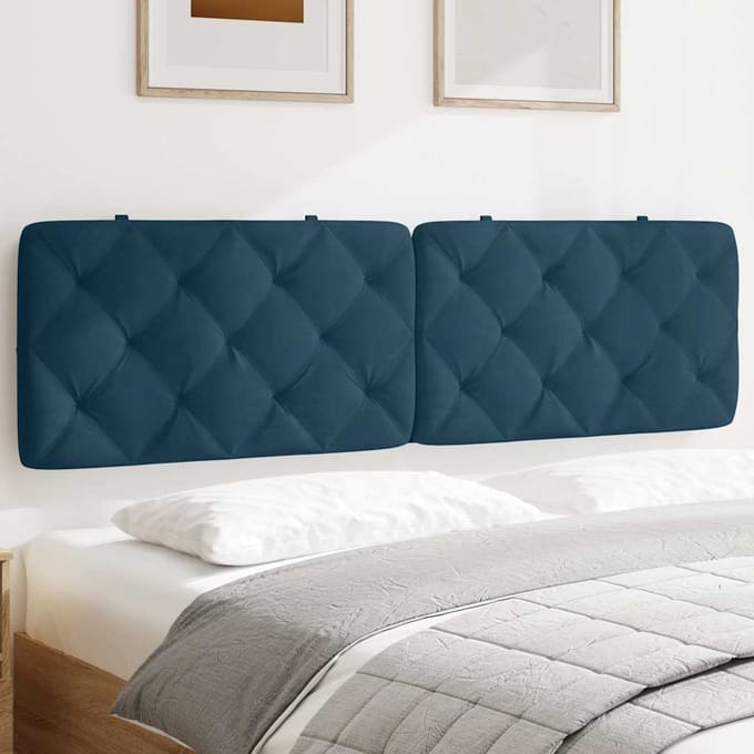 vidaXL - Hoofdbordkussen - 180 - cm - fluweel - blauw