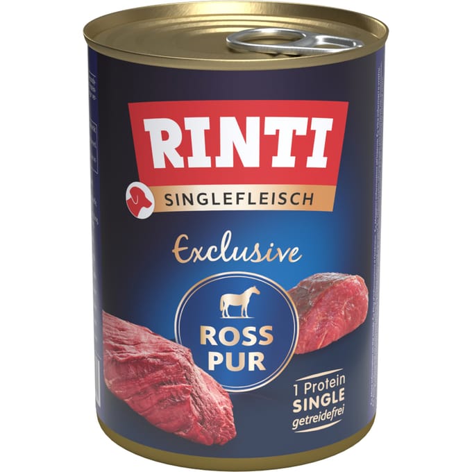 Rinti Singlefleisch Exclusive - Hondenvoer - Hondenvoer uit 1 Eiwitbron - Graanvrij - Hypoallergeen