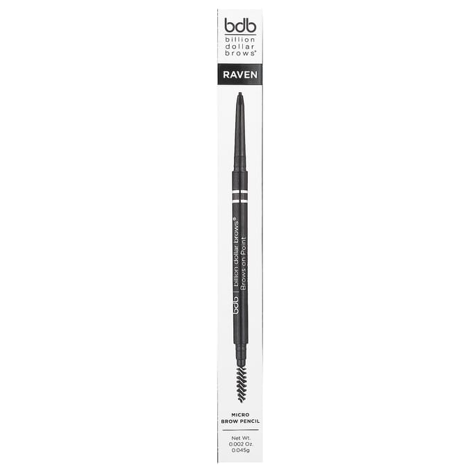 Billion Dollar Beauty, Billion Dollar Brow, Brow on Point: Micro Brow Pencil, Raven, 0.045 g (0.002 oz) white
