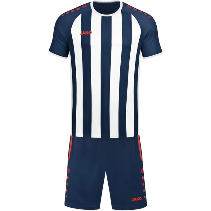 Jako Inter Shirt Korte Mouw Kinderen - Flame / Wit / Navy | Maat: 128