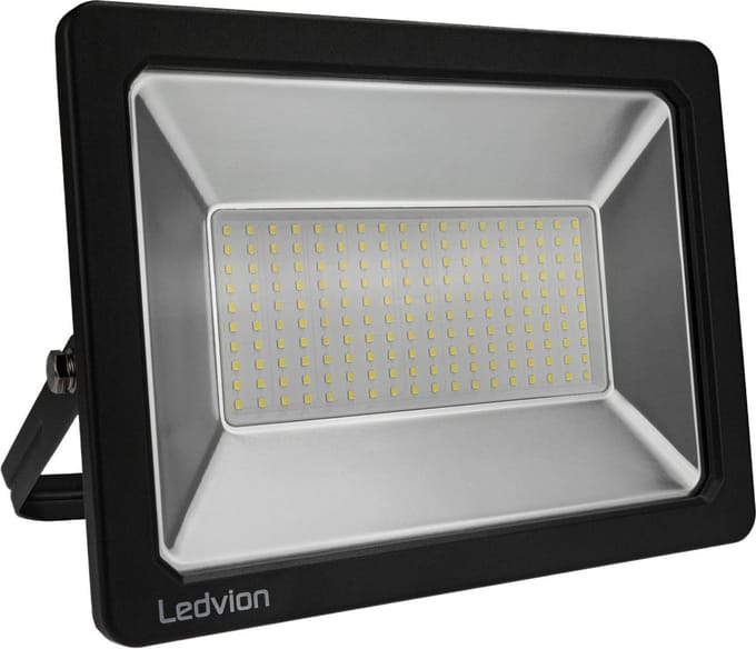 Ledvion - Performance LED-schijnwerper buiten, IP66, 150W, 135lm/w, koel wit, 6500K, superhelder, breedstraler, buitenlamp