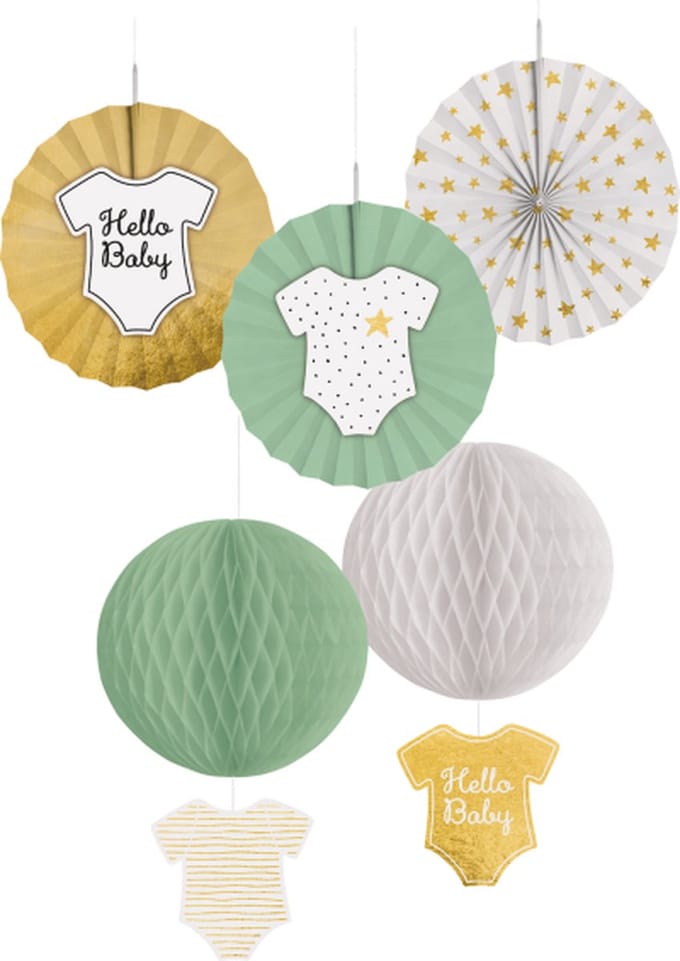 Amscan - Hello Baby - Honeycomb set (5 stuks)