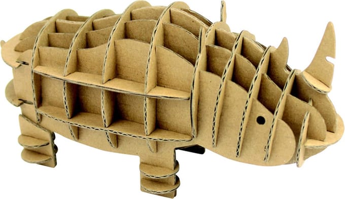 3D Model Karton Puzzel - Neushoorn - DIY Hobby Knutsellen - 15x7.5x6.5cm