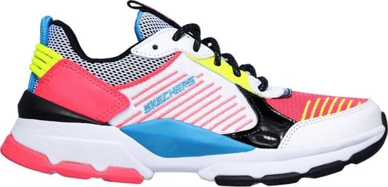 Skechers Street Status - maat 28 - Take Notice Meisjes Sneakers - White Black/Multi