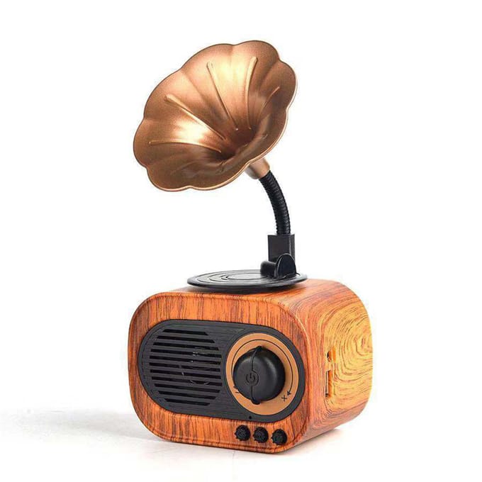 Haut-parleur de musique rétro, haut-parleur sans fil BT Vintage, haut-parleur d'extérieur Portable écorce tannante