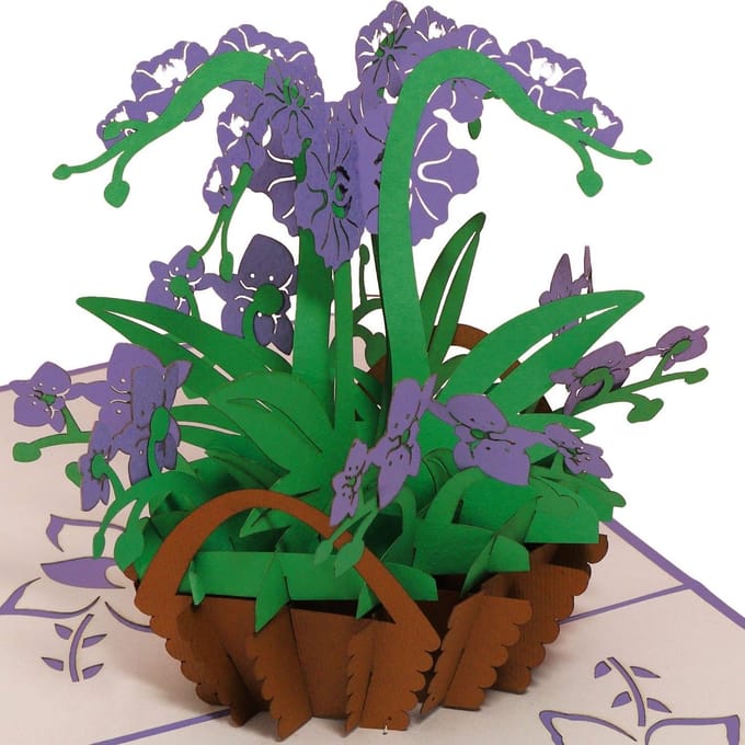 3D Pop-up Verjaardagskaart Orchidee - Handgemaakte Wenskaart