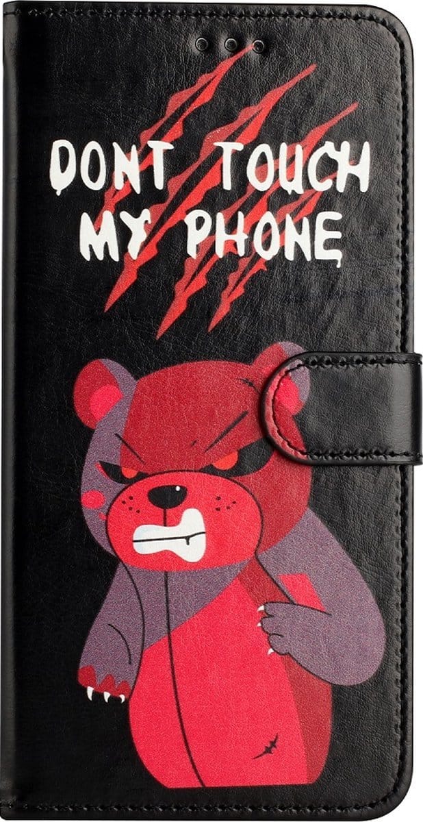 Bookcase hoesje met print Angry Bear Geschikt voor: iPhone 14 Plus