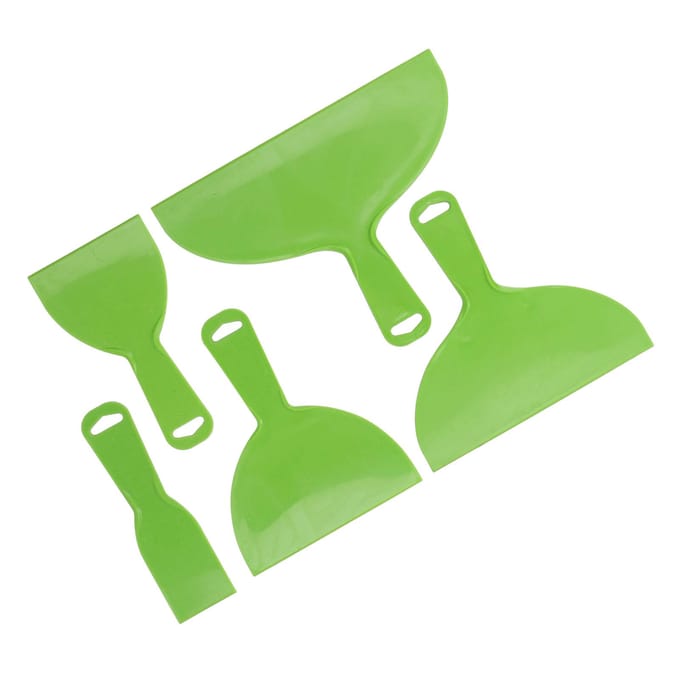 5 STUKS Plastic Plamuurkrabbers Flexibele Spatelset Multifunctioneel Verfschraapgereedschap voor Schilderen green