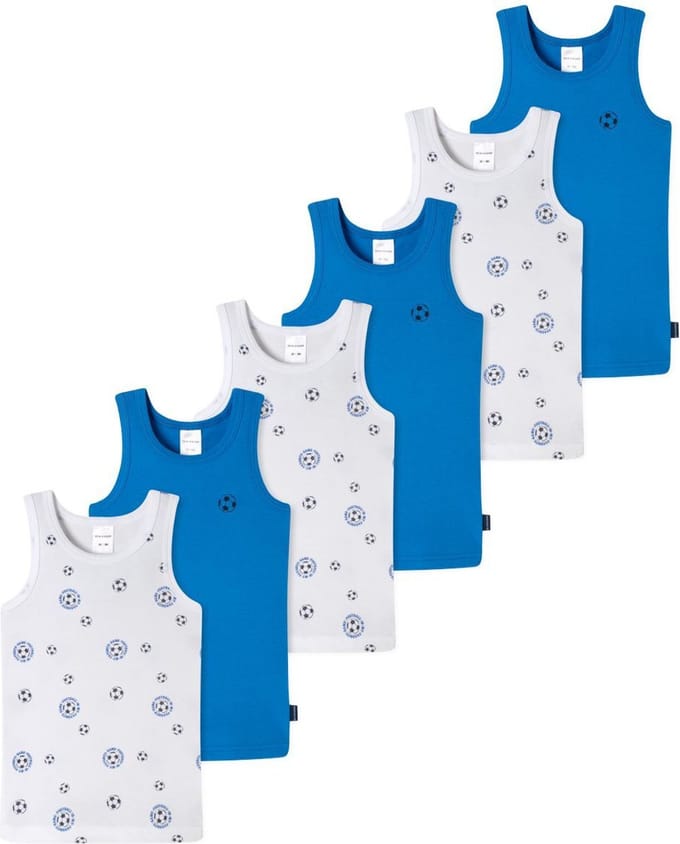 Schiesser Jongens onderhemd 6 pack Kids Boys fijnrib Cotton