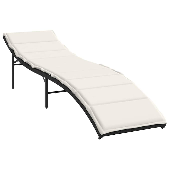 vidaXL - Ligbedden - 2 - st - met - kussens - poly - rattan - zwart