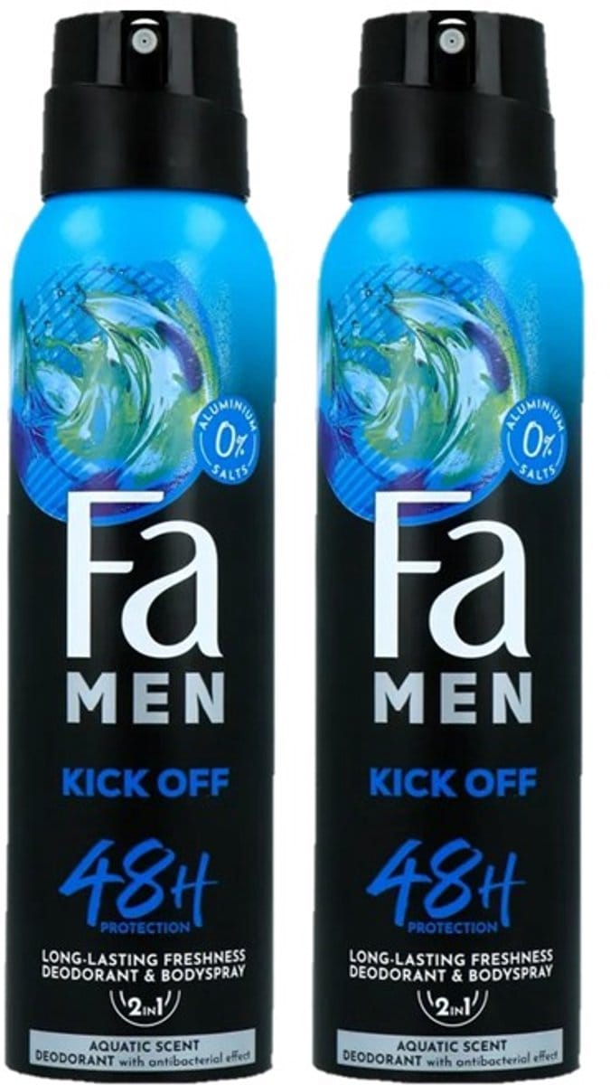 Fa Men Kick-Off - Deodorant & Bodyspray 2in1 - 2 x 150ml