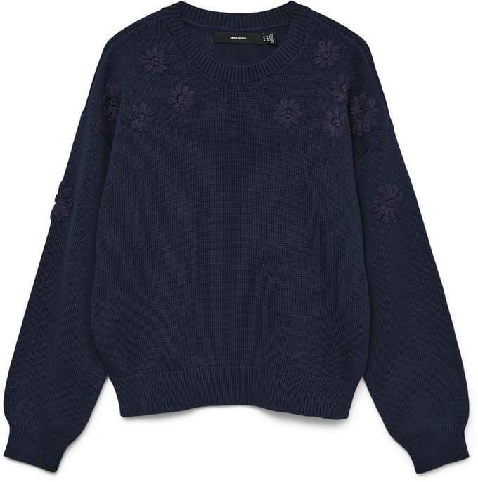 VERO MODA - VMDAISY EMB LS O-NECK PULLOVER BOO - Dames - Gebreide truien