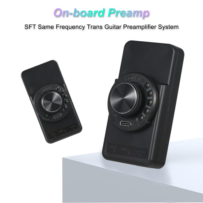 DOUBLE OS1 Resonantie Pickup Onboard Preamp SFT Same Frequency Trans Gitaar Preamplifier Systeem zwart