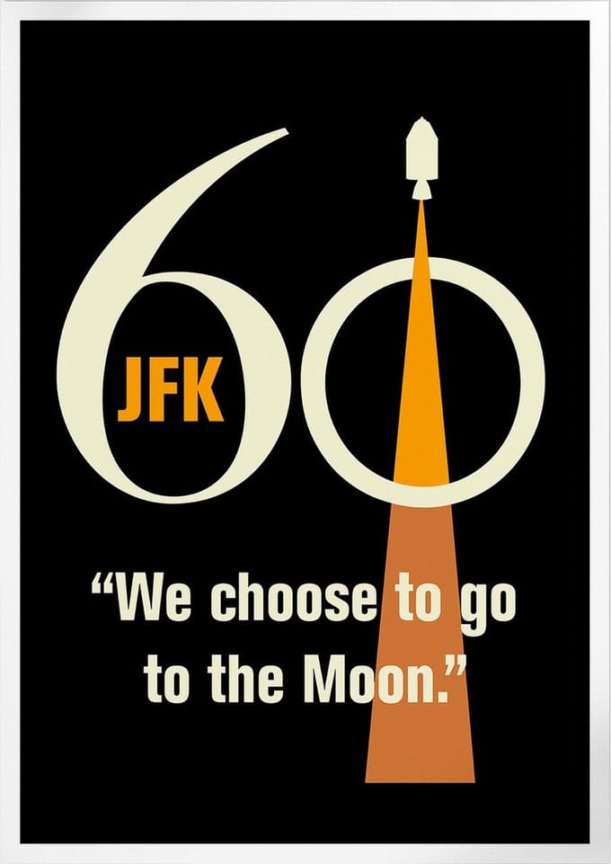JFK's Speech 60th Anniversary | Space, Astronomie & Ruimtevaart Poster | A3: 30x40 cm