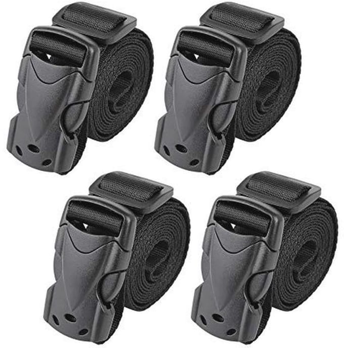 Verstelbare Utility Riemen met Snelsluiting - Zwart - 4 Stuks