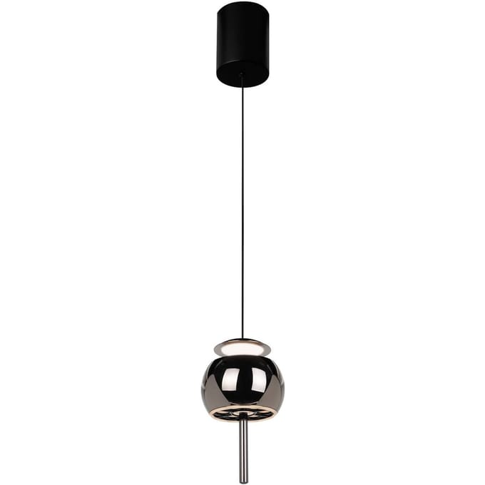 Mantra Iluminación Roller LED hanglamp, chroom-zwart, verstelbaar, trekstang