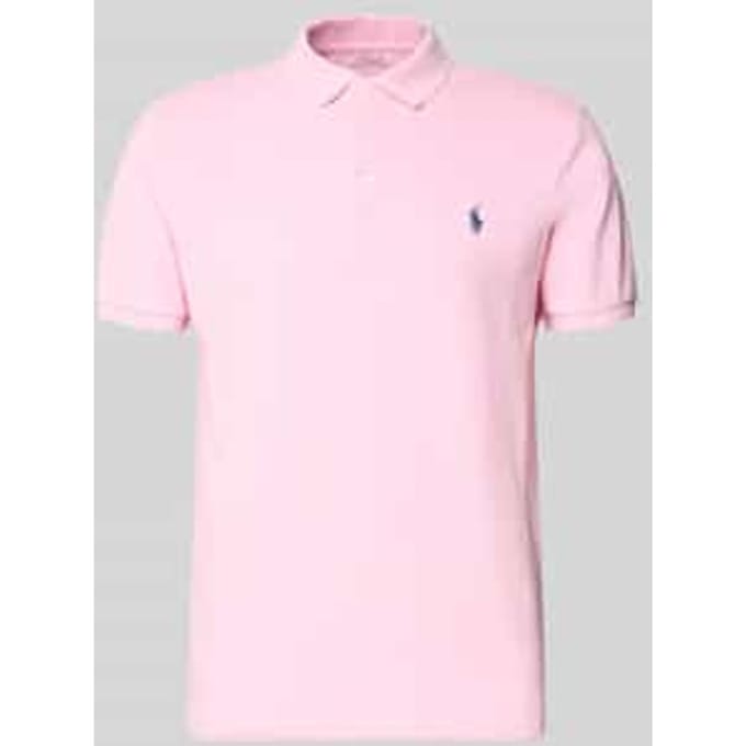 Costum slim fit poloshirt van katoenmix