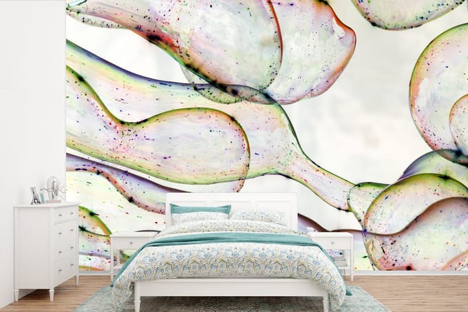 Behang - Fotobehang Gekleurde bubbels - Breedte 360 cm x hoogte 240 cm