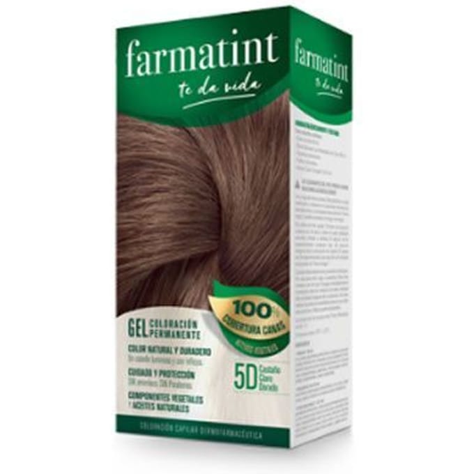 Farmatint Permanent Color Gel 5D Light Golden Brown 150ml white