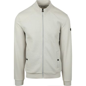 Sweaters No Excess Vest Zipper Jacquard Chalk