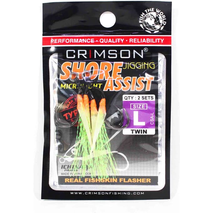 Crimson CSA-L Shore Jigging Assist Hook Twin 2 par paquet Taille L (2594) black