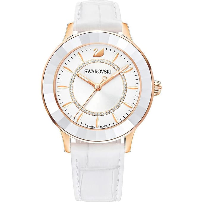Montre Femme Swarovski 5414416 Octea Blanc Cadran Rayon de Soleil Argenté 39 white