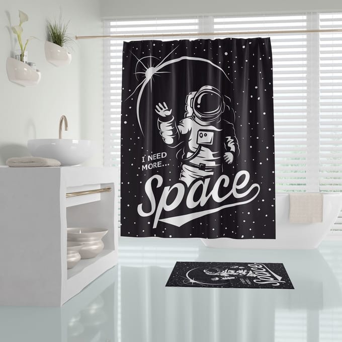 Zethome Space - Douchegordijn 180x200 cm - Digitale Print - Polyester - Waterdicht - Anti Schimmel - Wasbaar