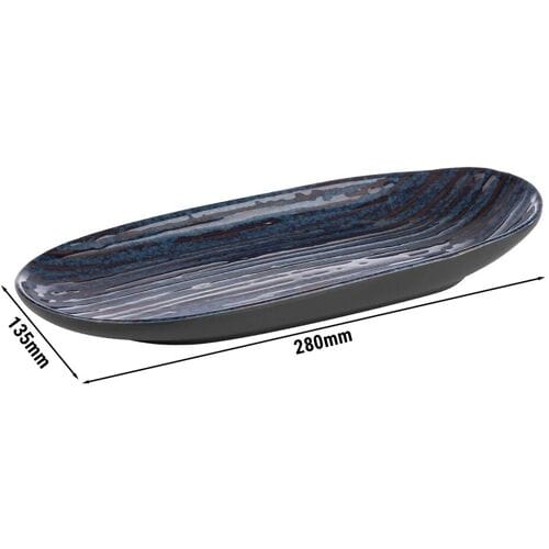 GGM Gastro (6 Stück) Teller - flach - LOOPS - Melamin - oval - 280x135mm