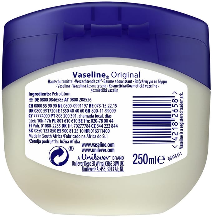 Vaseline Original Petroleum Jelly - 6 x 250 ml - Voordeelverpakking