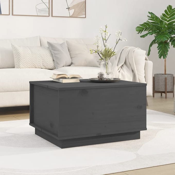 vidaXL - Salontafel - 60x50x35 - cm - massief - grenenhout - grijs