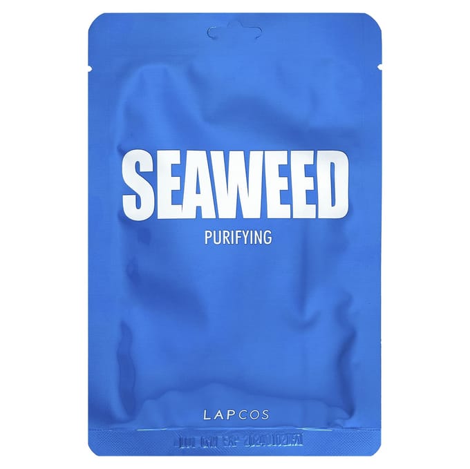 Lapcos, Seaweed Beauty Sheet Mask, Purifying, 25 ml (0.84 fl oz) blue