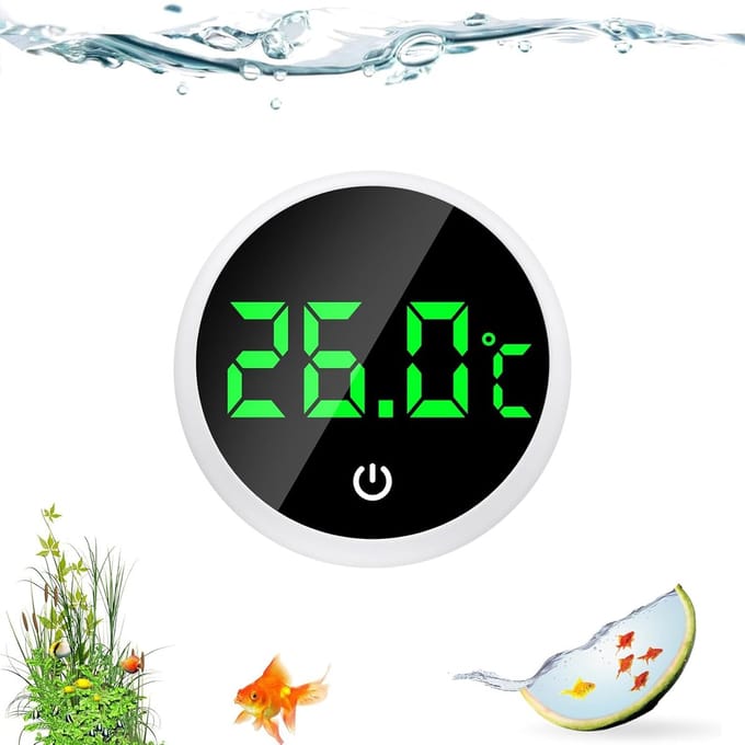 Digitale Mini Thermometer voor Aquarium met LED Display en Temperatuur Stickers