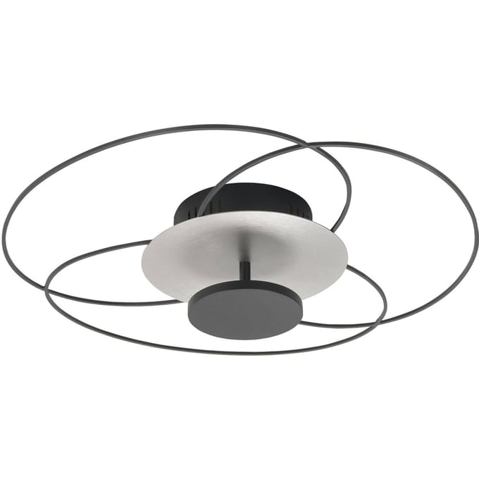 HighLight LED plafondlamp Fiore, 2.700 K, zwart/nikkel