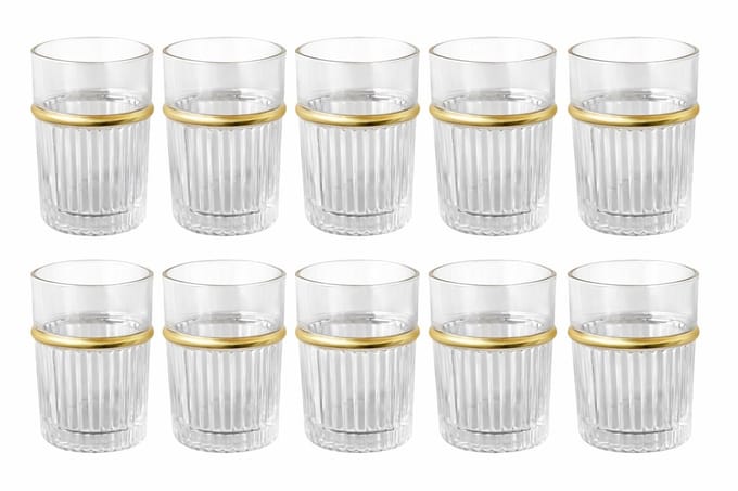 Glozini Marokkaanse Theeglazen - Set van 12 Glazen - 180ml - Thee & Koffieglazen