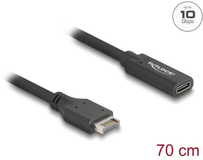 USB 10 Gbps Cable Type-E Key A 20 pin male to USB Type-C™ female 70 cm
