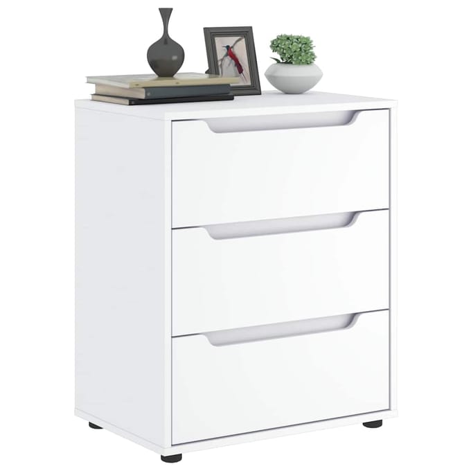 vidaXL - Dressoir - VISNES - 60x40x73 - cm - bewerkt - hout - wit
